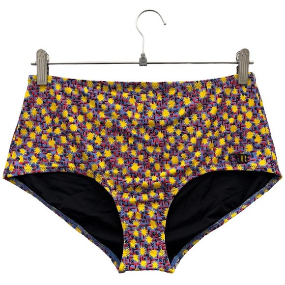 SOLID & STRIPED Ginger Bikini Bottom Size Large Geo.Print Yellow Floral NWT 0100 - Picture 5 of 9